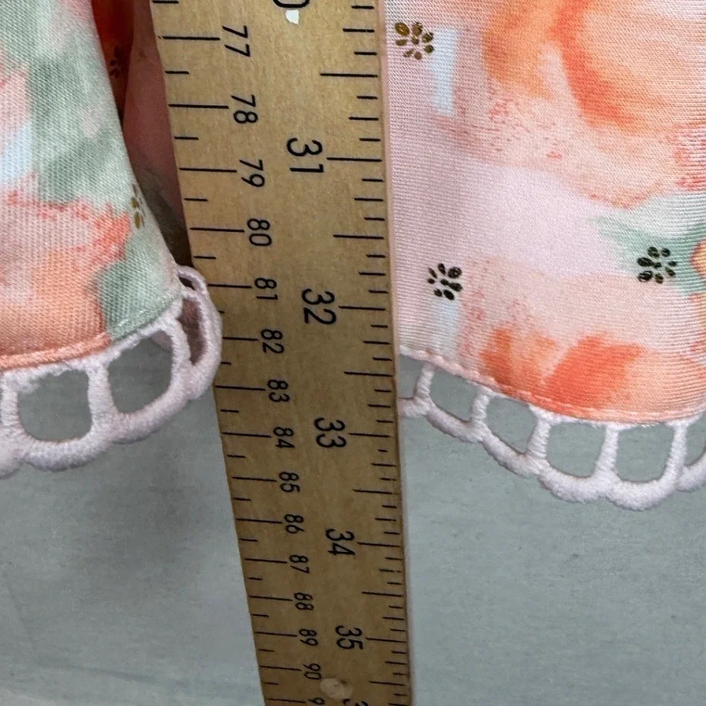 New Knit Works Floral Print Dress/Cardigan Set size 14.5 Girls Pink/Green‎